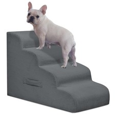 Dog Stairs for Small Dogs and Cats, 20" H 4 Steps Dog Ramp for High Beds, Cou...