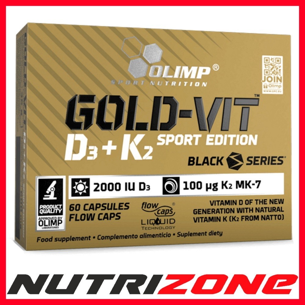 Olimp Nutrition Gold Vit D3 + K2 2000 IU D3 Immune Support Bone Health - 60 caps