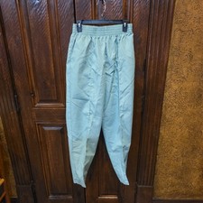 Green Solid Scrub Pants, Unisex Medical, Elastic Waist, Size L, Woven, 4724