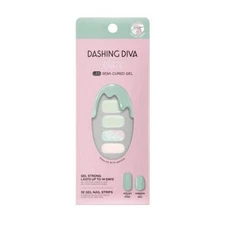 Dashing Diva Glaze Semi-Cured Gel Nail Polish Strips Emerald Marble 32ct - New