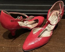 Werner Kern Tanzsport dance shoes, womens size 4 Made In Italy Red Used