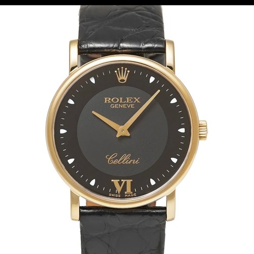 ROLEX Cellini A-series Ref. 5115/8 Yellow Gold 32mm Manual Wind Black Dial Men's