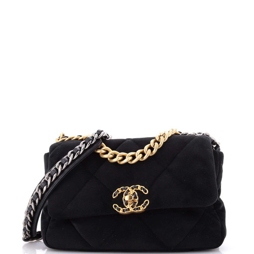 Chanel 19 Flap Bag Quilted Velvet Medium