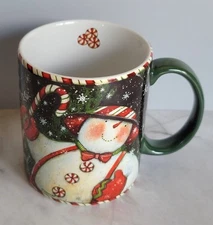 Snowman Sam's Candy Cane Coffee Mug Susan Winget SW #47 The Lang Companies