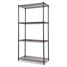 Alera NSF Certified Industrial 4-Shelf Wire Shelving Kit 36wx18dx72h Black
