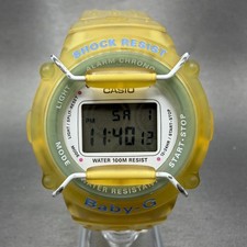Casio Baby-G BG-301 Watch Women 41mm Yellow Clear Case Alarm Chrono New Batt