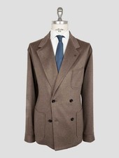 NEW TAGLIATORE BROWN CASHMERE VIRGIN WOOL DOUBLE BREASTED BLAZER US 46 - EU 56