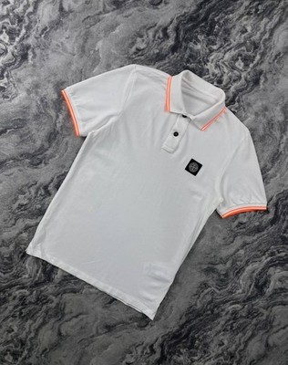 Stone Island Patch Program Polo Shirt Men Size S  White