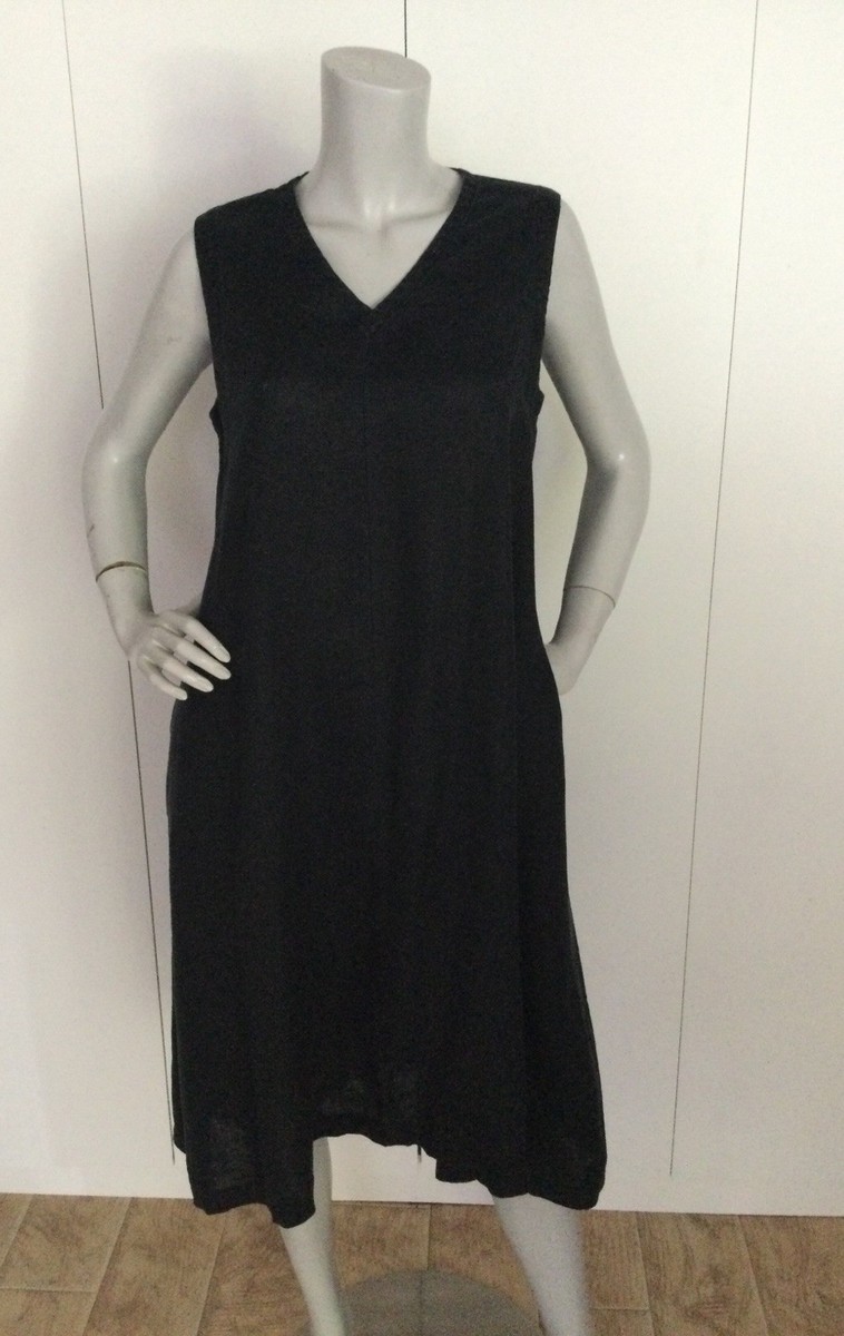 Muji Linen Black Dress Size M | eBay