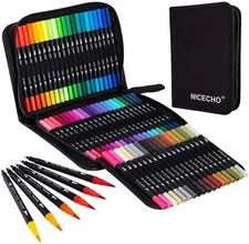 Nicecho Art Markers Dual Brush Pens for 1 Count (Pack of 60), 60 Colors 