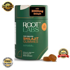 ROOT LABS 4000 mg Pure Himalayan Shilajit Gummies, KSM-66 Ashwagandh - 60 Gummy