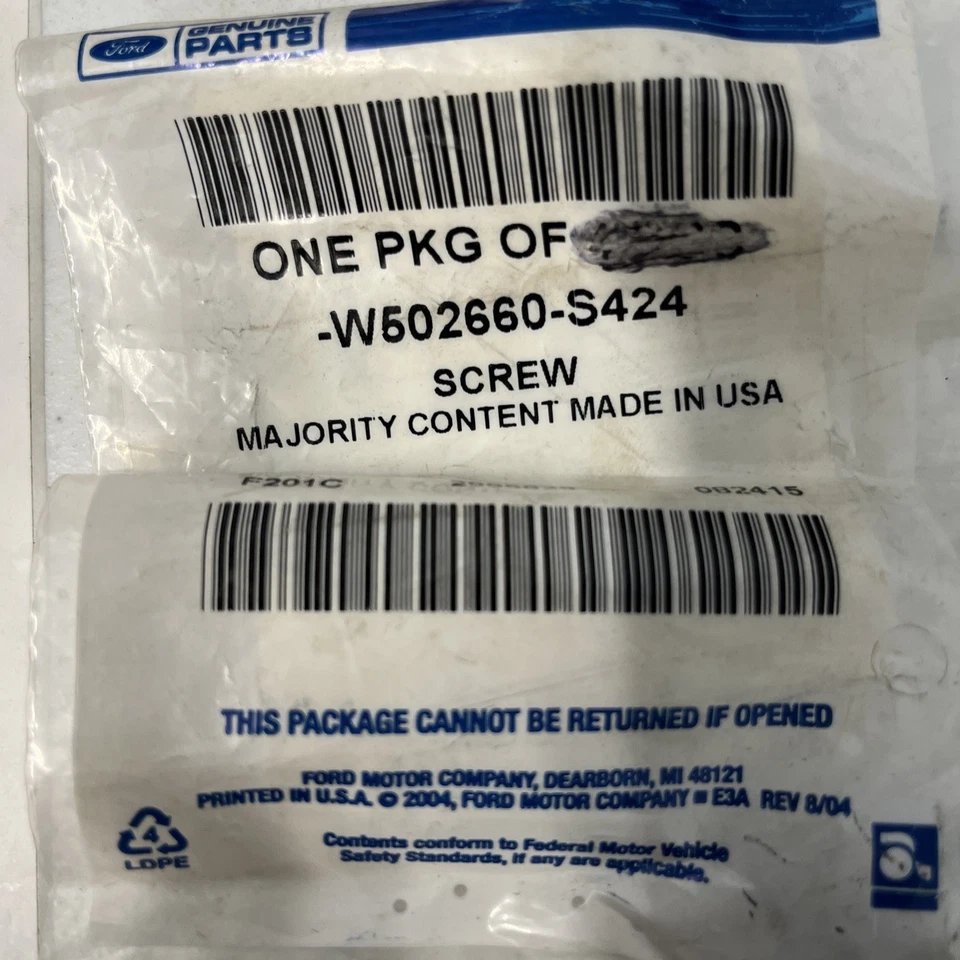 Tornillo original Ford W502660-S424 Foto 2 de 4