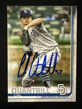 2019 Topps Update Cal Quantrill Signed Rookie Card US23 Padres Autograph Auto RC. rookie card picture