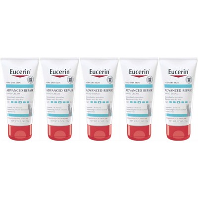 Eucerin Advanced Repair Extra-Enriched Hand Cream Fragrance Free 2.7oz (5 Pack)