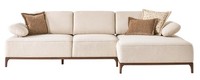 Ecksofa L-Form Weiß Modern Designer-Sofa Elegant Komfortabel Stoff