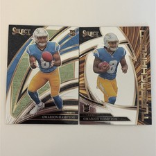 2025 Select Omarion Hampton Rookie Chargers Club Level And Turbo Charged NFL