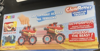 JOYIN 3 Pack Monster Truck Toy - Motion Activated Light Up Cars for Toddlers