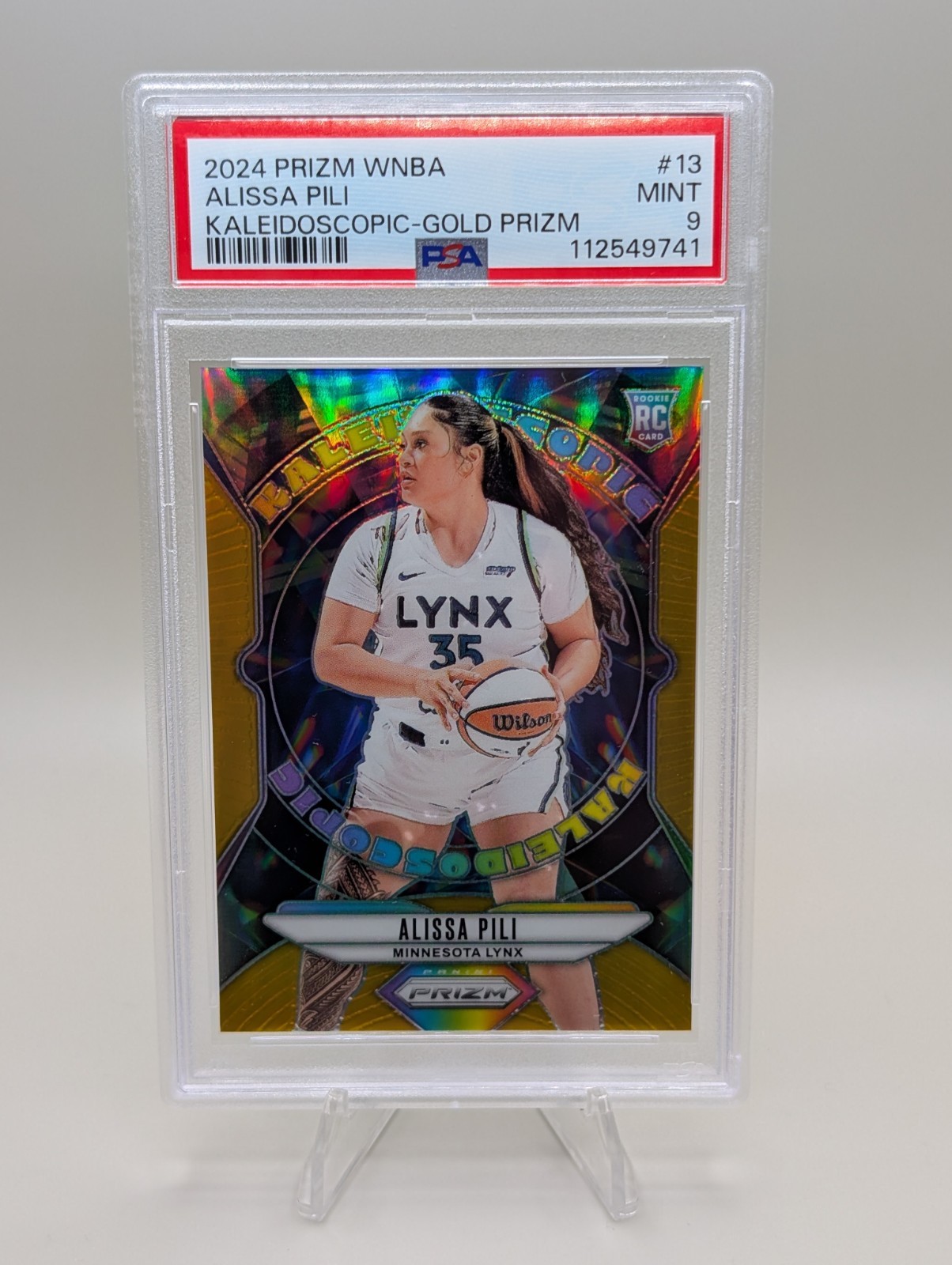 2024 Panini WNBA Prizm Alissa Pili Kaleidoscopic RC Gold Rookie /10 Lynx