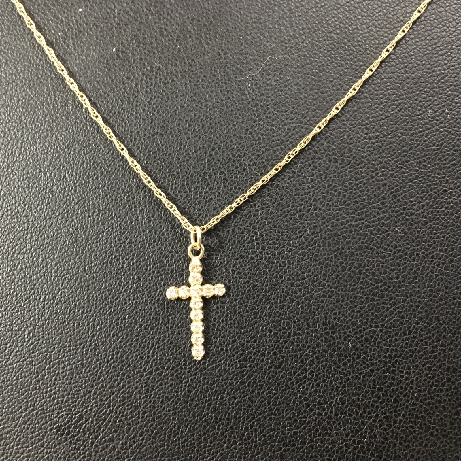 14K Solid Yellow Gold 1.2 - Solid Necklace With C… - image 1