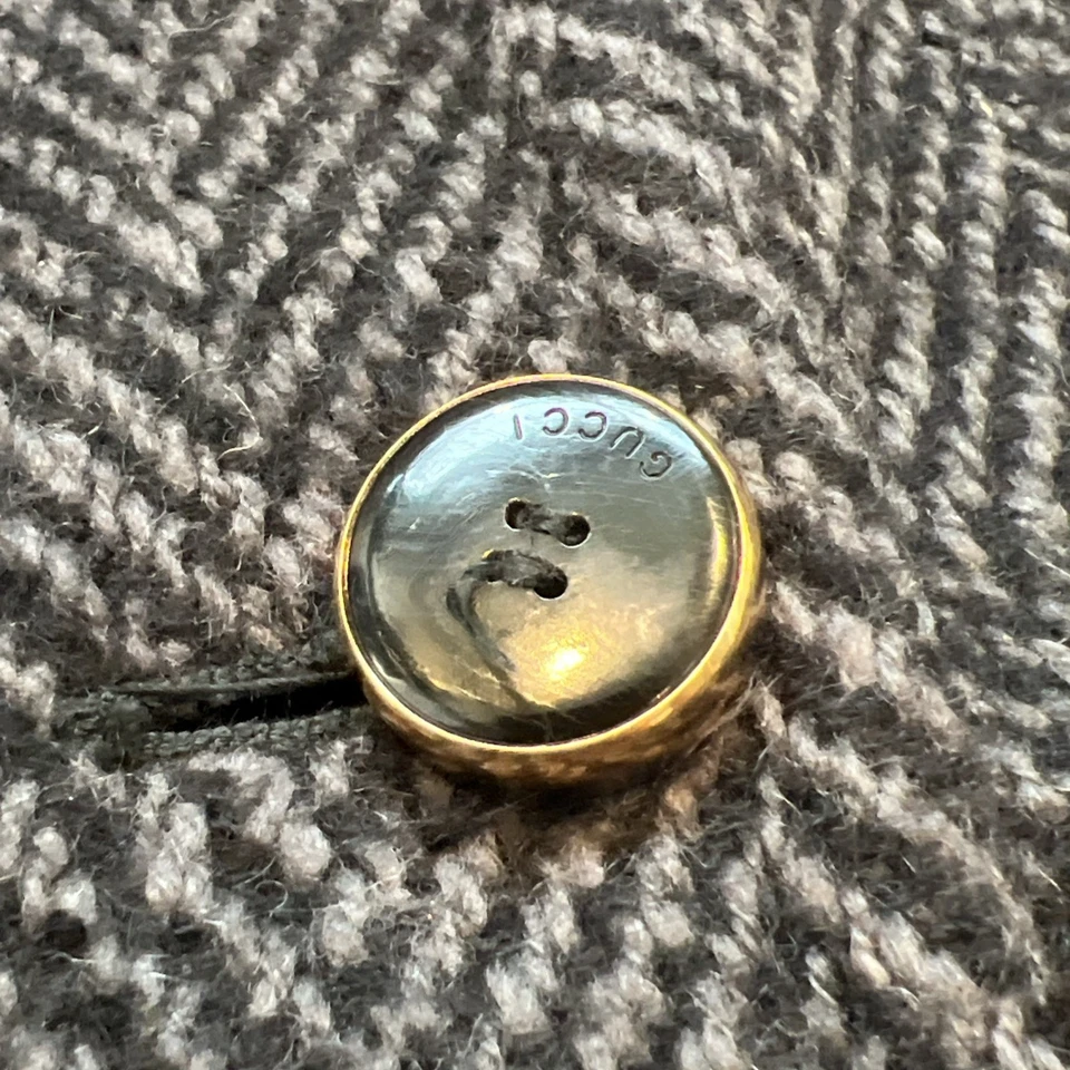 Gucci long coat wool mohair blend size 42 herringbone Made In Italy - Image 3 of 4