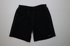 Vtg Y2K Nike Mens Large Travis Scott Mini Swoosh Above Knee Knit Shorts Black