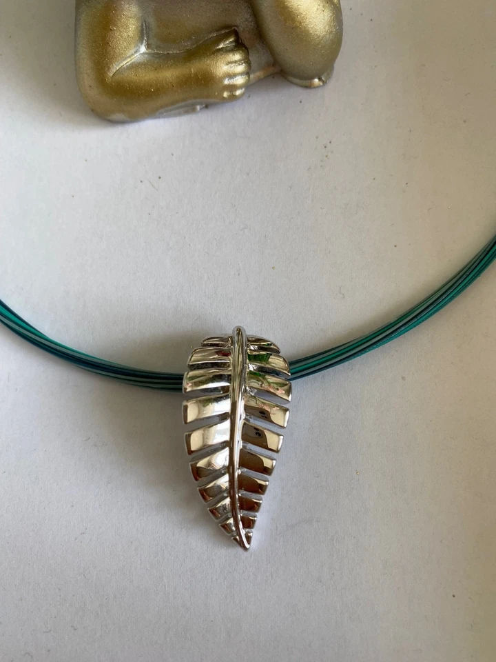 Anhänger Schmuck Pierre Lang mega-schönes, glänzendes Blatt silber w. Neu - Bild 3 von 3