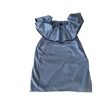 J.Crew Off-Shoulder Dress Ruffle Trim Casual Light Blue Dress Size XS