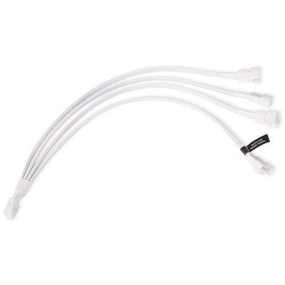 Alphacool 18729 White Plastic RGB Splitter Cable 4 Feet 300mm Y-splitter