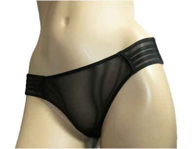 Victoria's Secret Panty Cheeky  Black  Mesh Size Small New