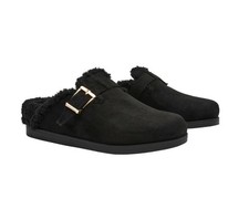 Dolce Vita Women's Size 8, Faux Suede Clogs Cozy Slides, Black