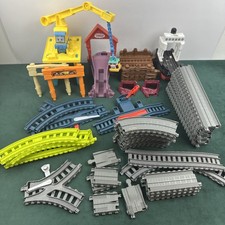 Thomas The Train TrackMaster HUGE 50pc Track Lot Crane Dock Switches Ferry