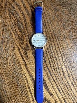 Kate Spade KSW1238 New York Beige Dial Blue Leather Strap Women's Watch