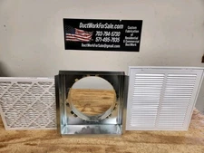 12"X24" HVAC return air kit, filter grille, metal box, 12" collar,1 air filter.