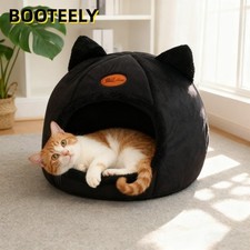 Winter Cat Bed Cave   Comfortable Deep Sleep Pet Tent Basket