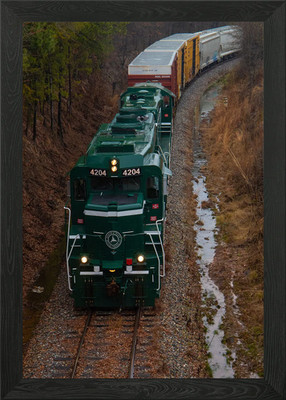 Gerahmtes Wandbild Morgenzug Poster Leinwanddruck Bild