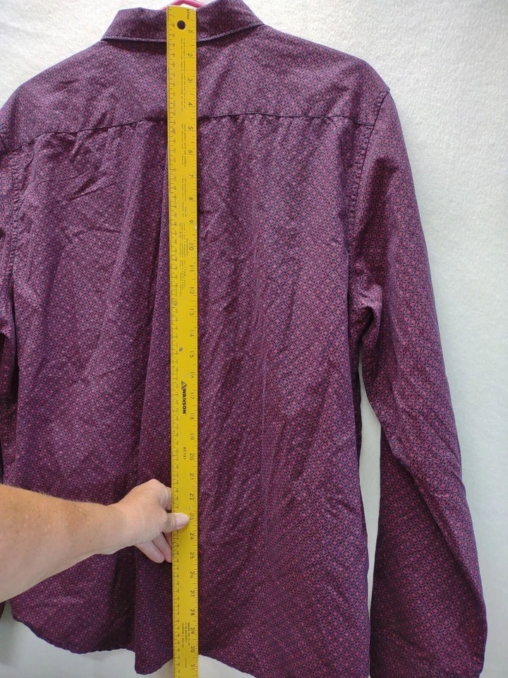 Camisa masculina Cactus Man Ricky Singh XL roxa algodão botão manga longa - Imagem 3 de 4