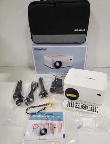 Bigasuo Multimedia Projector PRO302 W/ accessories and Bluetooth fast shipping.