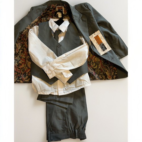 Little boy Sz.7 Tuxedo Suit From Men’s Wearhouse PEANUT BUTTER Brand Dressy NWT - Picture 5 of 11