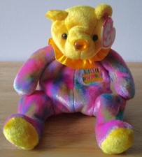 Original Ty Beanie Baby November Happy Birthday Bear Topaz 2001 Retired-Mint