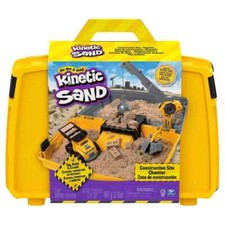 Kinetic Sand Construction Site Sand Box Set with Vehicle & Accessories 907g