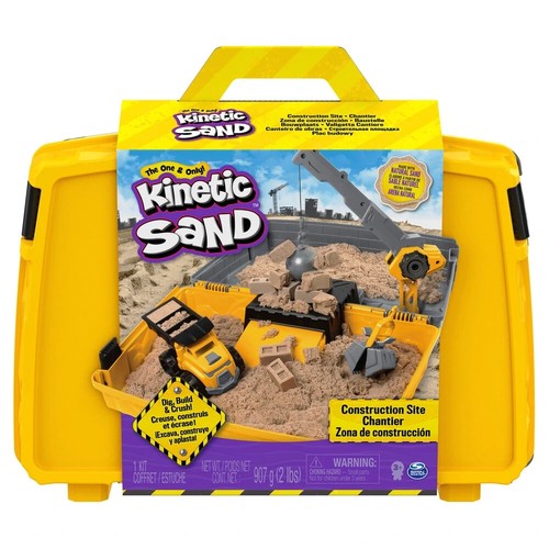 907g Kinetic Sand Construction Site Sand Box Set with Vehicle & Accessories - 第 1/5 張圖片