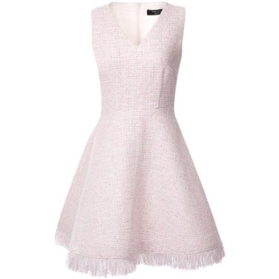 chinese dress ladies Light Pink Tweed Dress – MOISELLE main image 1
