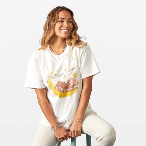 Pura Vida Women's Nature Lover Crewneck Shirt - Oversized Tee, Vintage White, XL - 第 3/6 張圖片