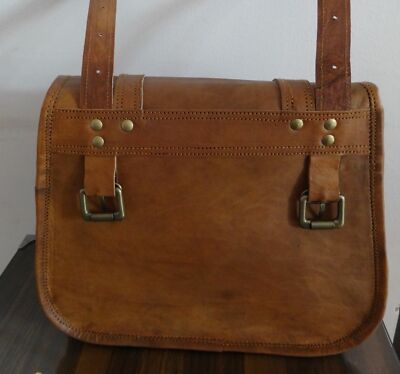 Sacoche De Selle Moto En Cuir Marron – Lot De 3 Sacoches Latérales Artisanales Avec Sangles