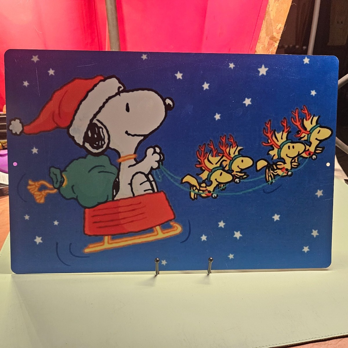 Snoopy Christmas Sleigh 12x18 inch metal poster. | eBay