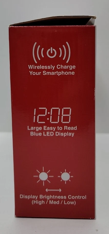 SXE Digital Alarm Clock with Wireless Charging Pad. - Image 4 of 4