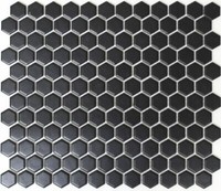 Mosaik Hexagonal Uni Schwarz Matt Fliesenspiegel KüChe 11A-0311 |10 Mosaikmatten