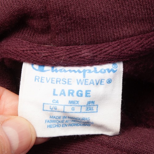 Champion Hoodie Sweatshirt Mens Large Burgundy Pullover Reverse Weave Pocket - Picture 4 of 7