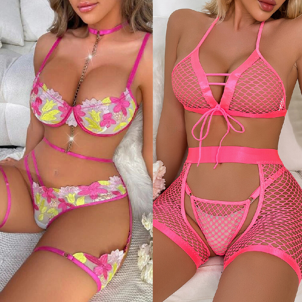 Women's Sexy Lingerie Lace Babydoll Bra Thong Set Sleepwear Underwear  Nightwear | eBay