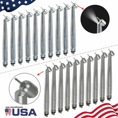 1-10*LED E-generator Dental 45 Degree Fiber Optic Handpiece High Speed 4 Holes